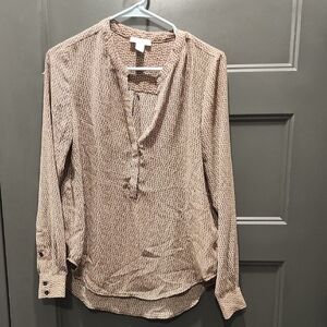 Patterned Long Sleeve Blouse